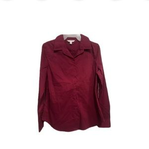 Women's Red Corduroy Long Sleeve Top J Jill 2X